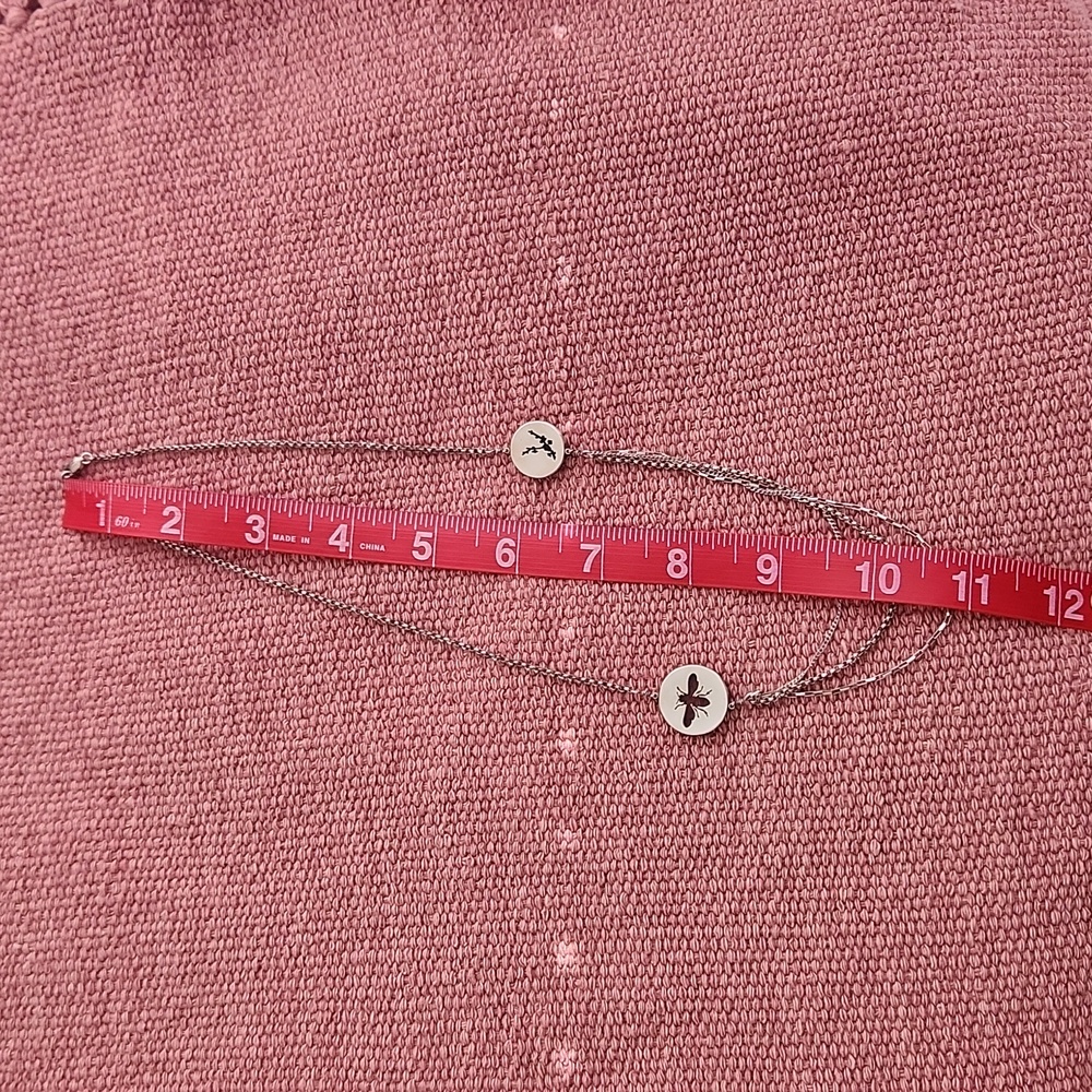 Smallthings Silver Bee Flower Double Pendant Neck… - image 7